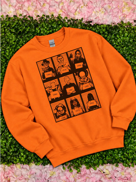 Horror Movie Mugshots Sweatshirt